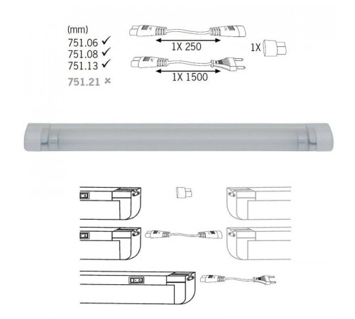 Мебельный светильник Paulmann Slimline Micro 75108