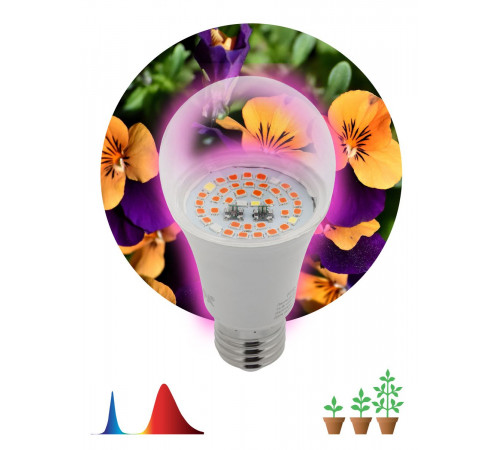 Фитолампа для растений светодиодная ЭРА E27 12W 1310K FITO-12W-RB-E27-K Б0039070