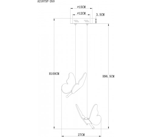 Подвесной светильник Arte Lamp Darcy A2187SP-2GO