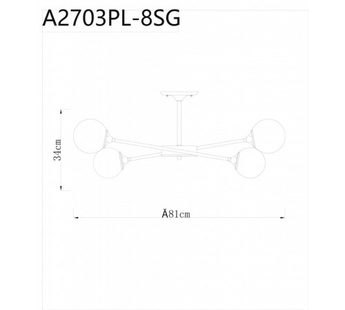 Люстра на штанге ARTE Lamp A2703PL-8SG УЦ