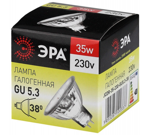 Лампа галогенная Эра GU5.3 35W 3000K GU5.3-JCDR (MR16) -35W-230V-CL C0027363