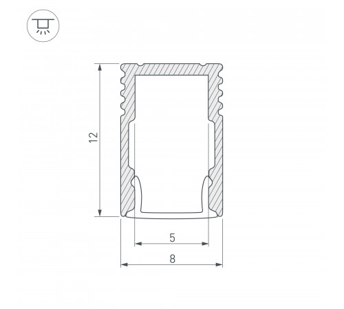 Алюминиевый профиль Arlight SL-MINI-8-H12-2000 WHITE 037107