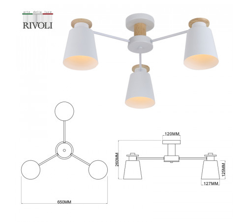 Потолочная люстра Rivoli Adna 9112-303 Б0053435