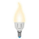 Лампа светодиодная диммируемая (UL-00004299) Uniel E14 7W 3000K матовая LED-CW37 7W/3000K/E14/FR/DIM PLP01WH