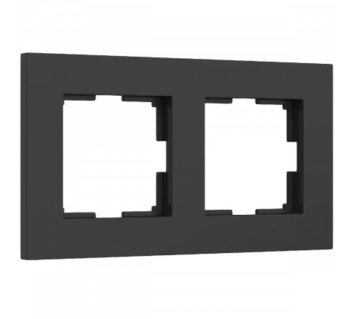 Рамка на 2 поста Werkel Slab черный матовый W0022908 4690389193378 a062800