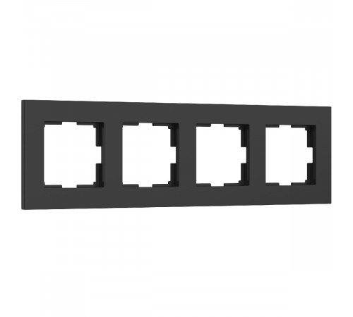 Рамка на 4 поста Werkel Slab черный матовый W0042908 4690389193477 a062802