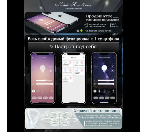 Потолочная люстра Natali Kovaltseva Spektr HIGH-TECH LED LAMPS 82022 BLACK