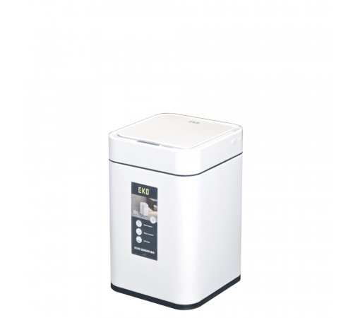 Мусорное ведро сенсорное EKO, 10 литров, сталь, белое (EK9208 RP-10L-MW) перезаряжаемое