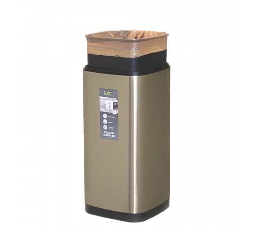 Мусорное ведро сенсорное EKO, 40 литр, золотая шампань (EK9252RP-40L-CG) перезаряжаемое