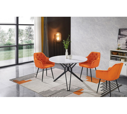 Стол DT-62 WHITE Стул 8175 ORANGE