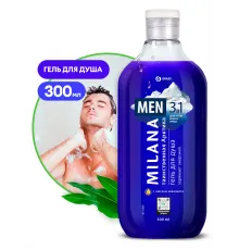 "Milana MEN гель для душа Таинственная арктика" с маслом эвкалипта (флакон 300 мл)