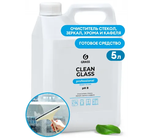 Средство для очистки стекол и зеркал "Clean glass Professional" (канистра 5 кг)