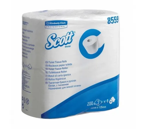 Туалетная бумага Kimberly-Clark  в стандартных рулонах Scott Performance двухслойная (96 рулонов x 25 метров)