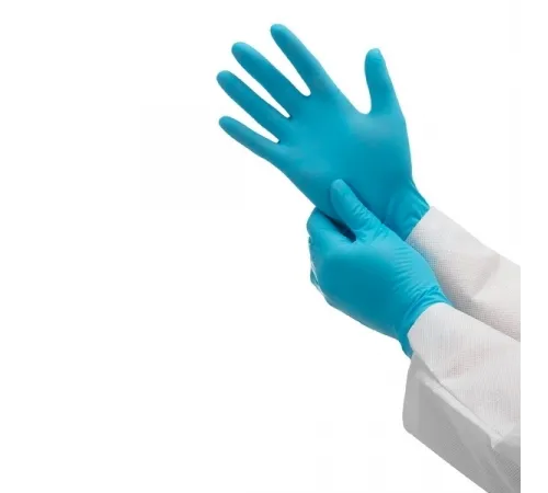 Нитриловые перчатки Kimberly-Clark KleenGuard® G10 Blue Nitrile - 24см, единый дизайн для обеих рук / Синий / XS