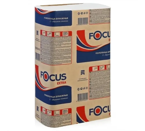 Бумажные полотенца Focus  в листах Focus Extra белые однослойные (12 пачек x 250 листов)