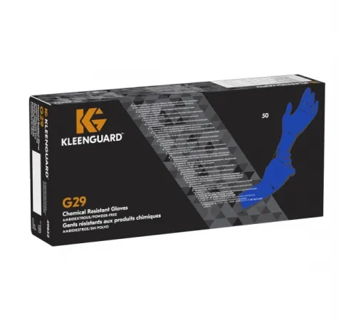 Перчатки  Kimberly-Clark  KleenGuard® G29  с защитой от растворителей - 29,5 см, единый дизайн для обеих рук / Синий /