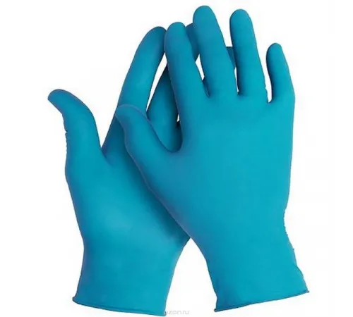 Нитриловые перчатки Kimberly-Clark  KleenGuard® G10  Blue Nitrile - 24см, единый дизайн для обеих рук / Синий /