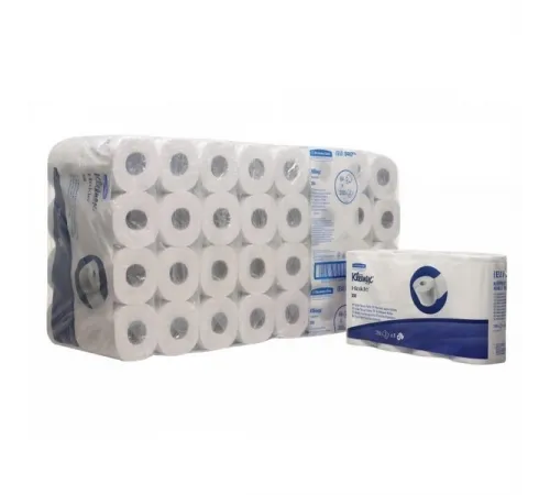 Туалетная бумага Kimberly-Clark  в стандартных рулонах Kleenex 350 двухслойная с логотипом (64 рулона х 42 метра)