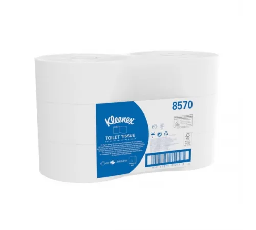 Туалетная бумага Kimberly-Clark  в больших рулонах Kleenex Jumbo Roll двухслойная (6 рулонов х 190 метров)