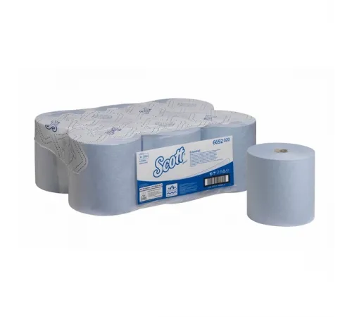 Бумажные полотенца Kimberly-Clark  в рулонах Scott® Essential синие однослойные (6 рулонов х 350 метров)