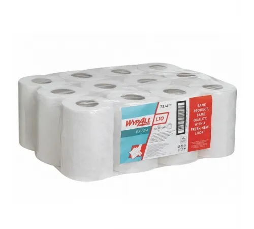 Протирочные салфетки WYPALL Wypall L10 extra - Рулон с центральной подачей / Белый