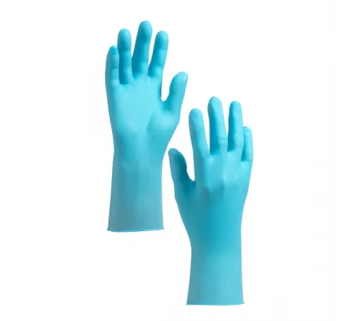 Нитриловые перчатки Kimberly-Clark KleenGuard® G10 Blue Nitrile - 24см, единый дизайн для обеих рук / Синий / XS
