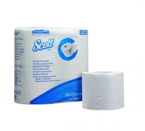 Туалетная бумага Kimberly-Clark  в стандартных рулонах Scott Performance двухслойная (96 рулонов x 25 метров)