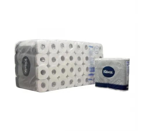 Туалетная бумага Kimberly-Clark  в стандартных рулонах Kleenex Performance двухслойная (8 пакетов х 12 рулонов)