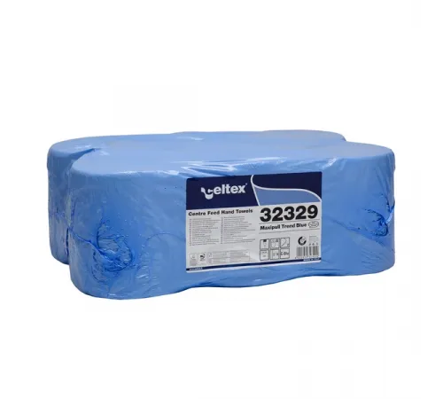 Бумажные полотенца Celtex Megamini Maxipull Trend в рулонах 2-слойные, голубые (6 рулонов х 450 листов)