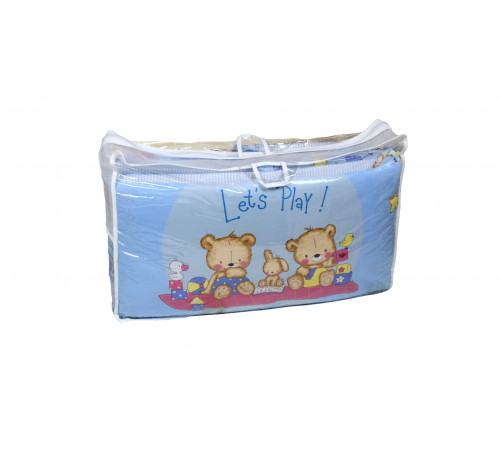 Бортики в кроватку L`Abeille Игрушечный (голубой)
