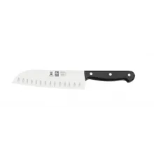 Нож японский Santoku 180/300 мм. с бороздками, черный TECHNIC Icel /1/6/