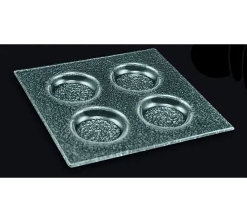 Менажница 4-х секц. 200*200 мм. стекло 3D /1/10/ АКЦИЯ