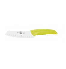 Нож японский Santoku 140/260 мм. с бороздками, салатовый  I-TECH Icel /1/12/