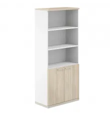 AG.220.WH.AR.AR / Шкаф 5 ур. 800х400х1833 полуоткрытый / корпус: белый, топ/дно: ак.равелло, фасады: ак.равелло