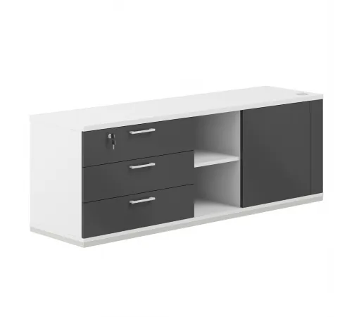 AG.295.WH.WH.AN.L / Тумба опорная 1638х450х580, левая / корпус:белый, топ/дно:белый, фасады:антрацит