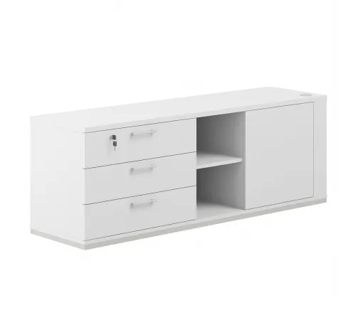 AG.295.WH.WH.WH.L / Тумба опорная 1638х450х580, левая / корпус:белый, топ/дно:белый, фасады:белый