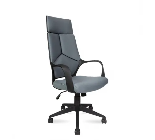 Кресло офисное / IQ / (black plastic, dark grey) черный пластик / темно-серая ткань