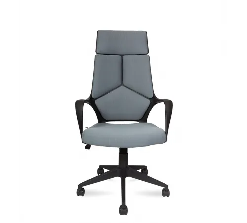 Кресло офисное / IQ / (black plastic, dark grey) черный пластик / темно-серая ткань