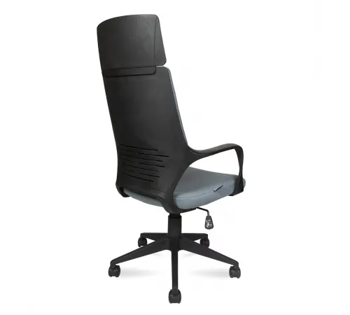 Кресло офисное / IQ / (black plastic, dark grey) черный пластик / темно-серая ткань