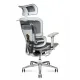 Кресло офисное / Kron aluminium grey / серый пластик / серая сетка / алюминиевая база