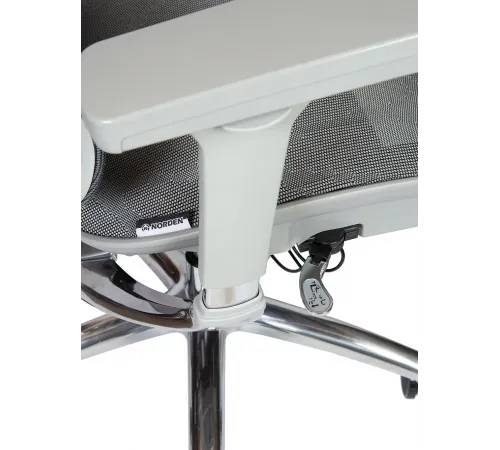 Кресло офисное / Kron aluminium grey / серый пластик / серая сетка / алюминиевая база