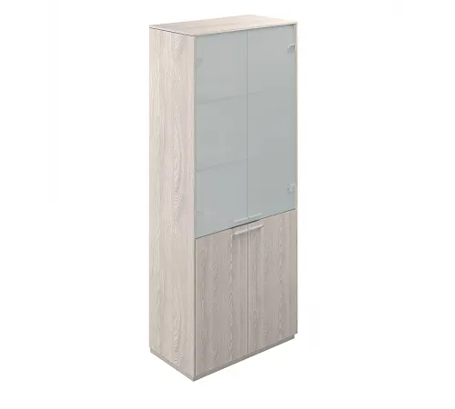NZ-0341.YN.YN / Шкаф высокий со стеклом мат., обвязка YN, фасады YN / 824х450х1976, обвязка YN, фасады YN, стекло матовое GLM