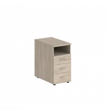 Тумба приставная 400х600х725 с 3 ящ.(метаб) и нишей, с замком без топа