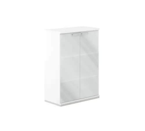 AG.206.WH.WH.GL / Шкаф 3 ур. 800х400х1111 со стеклом / корпус: белый, топ/дно: белый, фасады:стекло