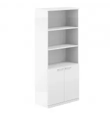 AG.220.WH.WH.WH / Шкаф 5 ур. 800х400х1833 полуоткрытый / корпус: белый, топ/дно: белый, фасады: белый