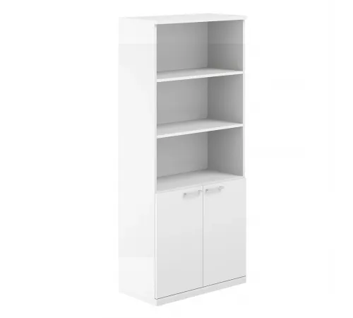 AG.220.WH.WH.WH / Шкаф 5 ур. 800х400х1833 полуоткрытый / корпус: белый, топ/дно: белый, фасады: белый
