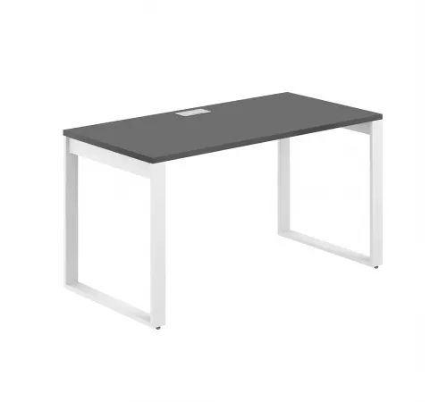 AG.109.AN.L.72.WH  / Стол 1600х800х750  / профиль О-образный: 70х20 белый; лючок: серебро; столешница: антрацит