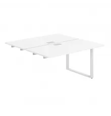 AG.125.WH.L.72.WH  / Секция раб.станции 2800х1438х750  / профиль О-образный: 70х20 белый; лючок: серебро; столешница: белый