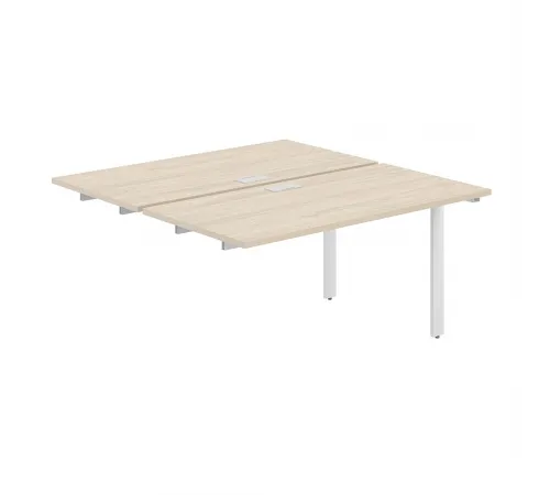 AG.125.AR.L.72.WH  / Секция раб.станции 2800х1438х750  / профиль О-образный: 70х20 белый; лючок: серебро; столешница: акация равелло