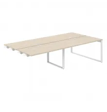 AG.166.AR.L.72.WH  / Рабочая станция комбо 3200х1438х750  / профиль О-образный: 70х20 белый; лючок: серебро; столешница: акация равелло